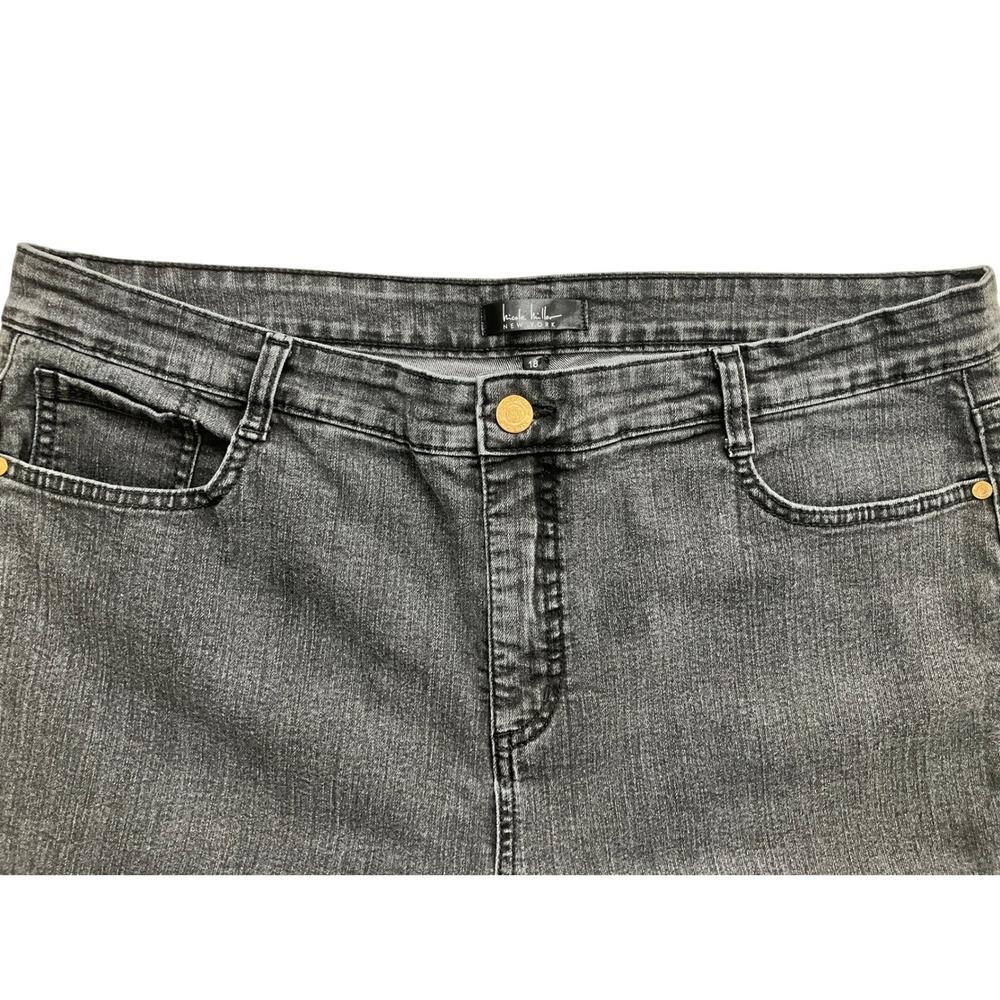 Nicole Miller New York Womens Size 18 Gray Wash Straight Leg Denim Jeans - Picture 5 of 8